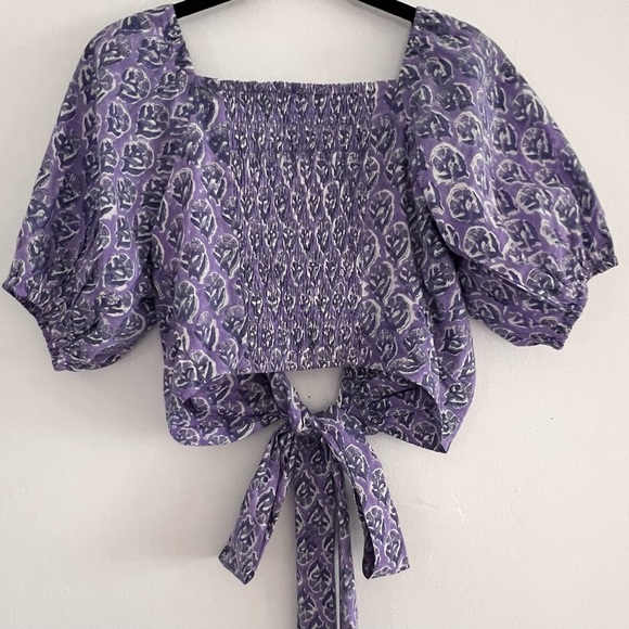 PERRY WALKER Taylor Top in Lavender Periwinkle - 2/Medium - Picture 7 of 8